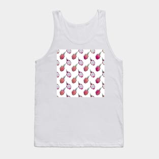 Tropical Dragon Fruit Halves White Pattern Tank Top